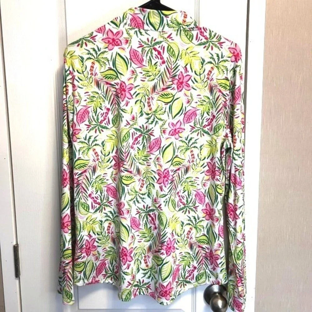 Emerald‎ 18 Womens Tropical Floral Print Long Sleeve Golf Tennis Skirt Set L